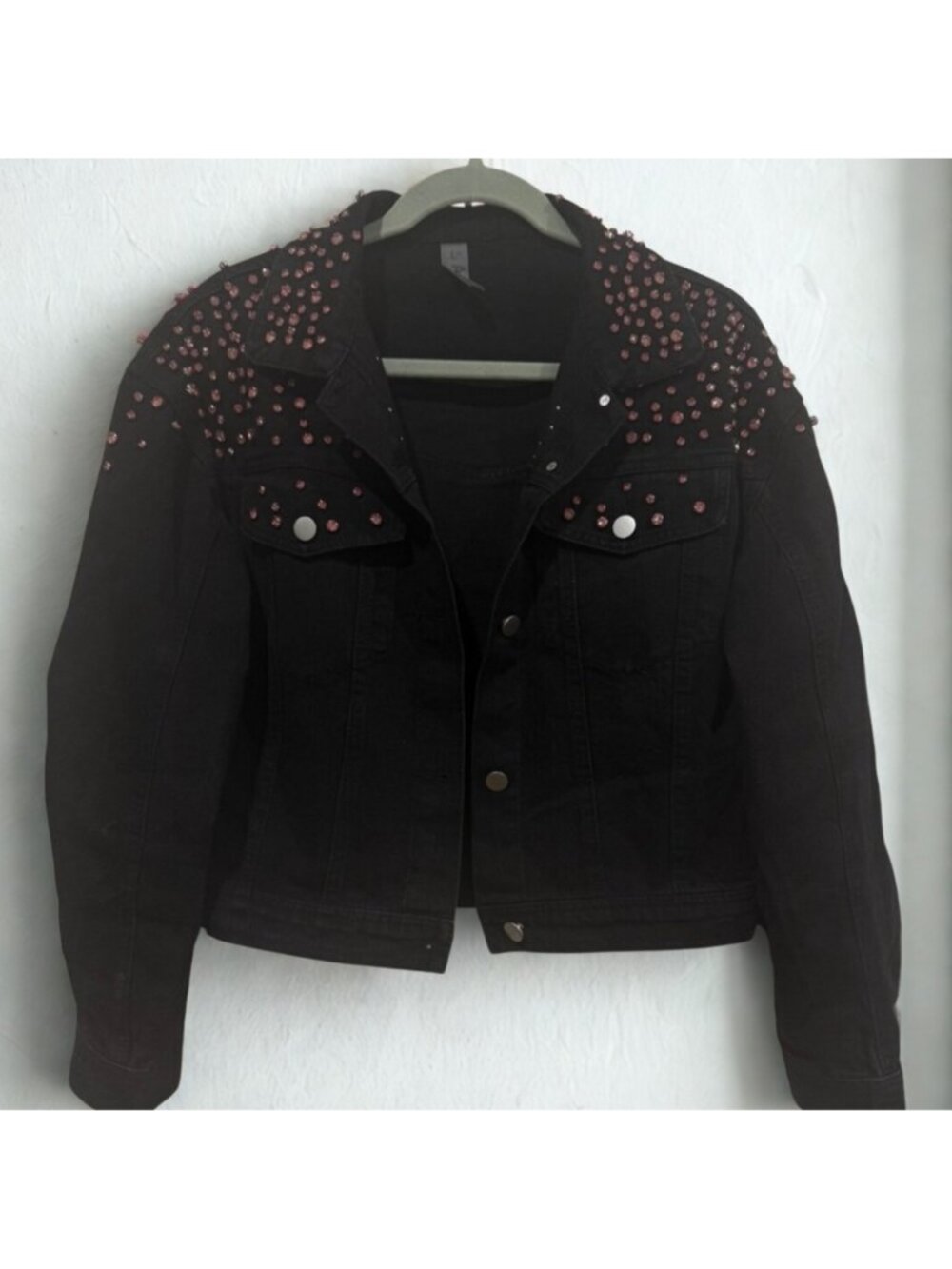 Women's Black Studded Jean Jacket